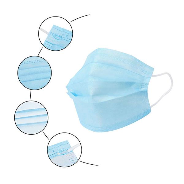 Single Use Antibacterial Face Mask 3 Layers Civil Antiviral Face Mask With