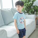 Korean Version Children's Style Clothing , Printed Striped Childrens Summer