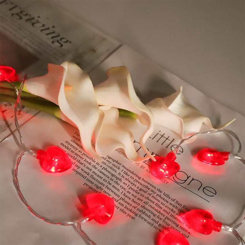 Battery Operated Heart Love Valentine Lights 10/20/30/40leds Heart Shaped String Lights for Wedding Party Birthday Home Decor