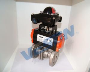 China Water Media Pneumatic On Off Valve Pneumatic Control Valve With Limit Switch factory