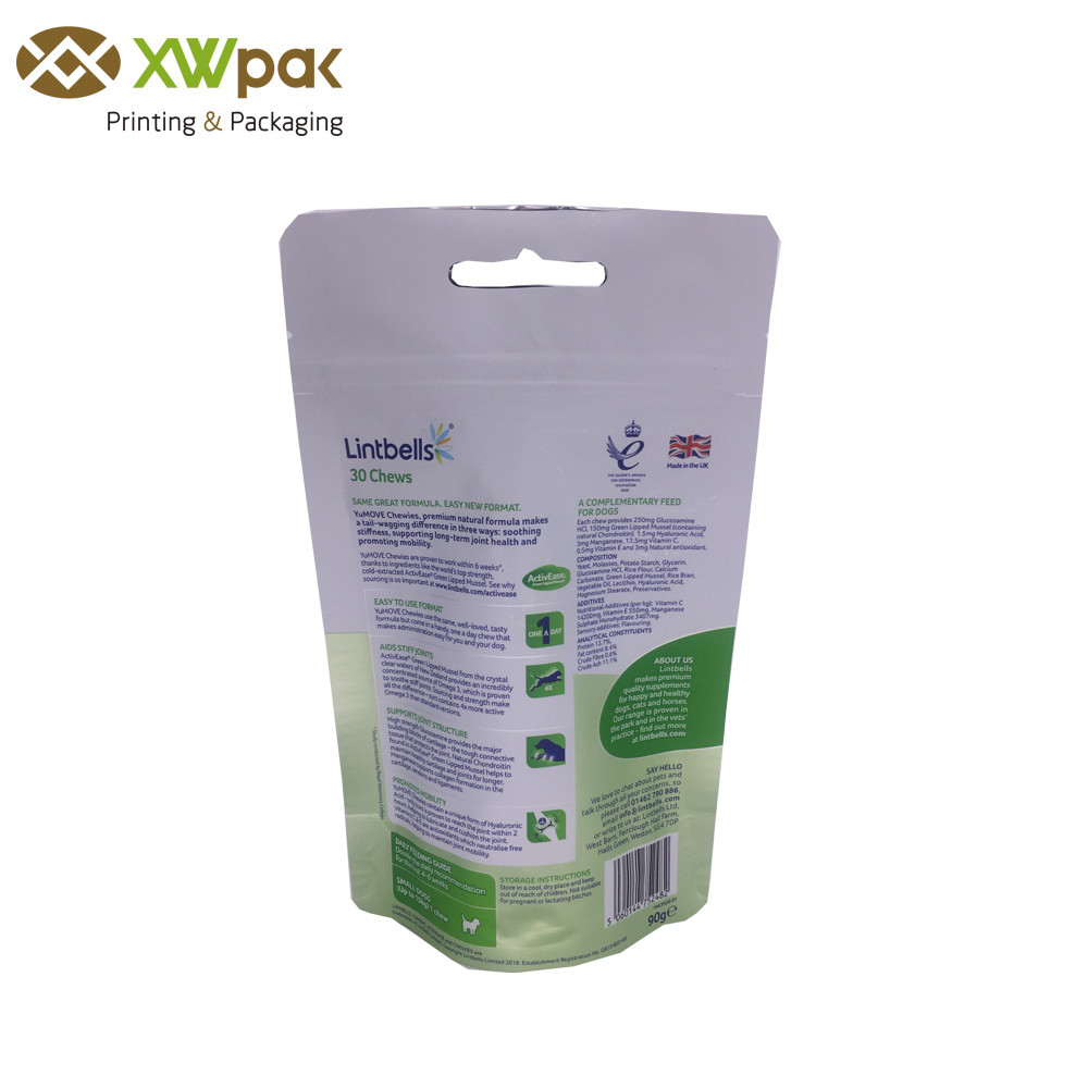 Custom Printed Stand Up Puppy Food Bags With Handle