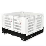 Plastic collapsible box containers closed bodies with side doors