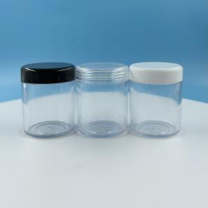 China 30g Transparent Cream Jar with Black Lid Volume 20ml 30ml 50ml Durable PS Plastic Jar factory