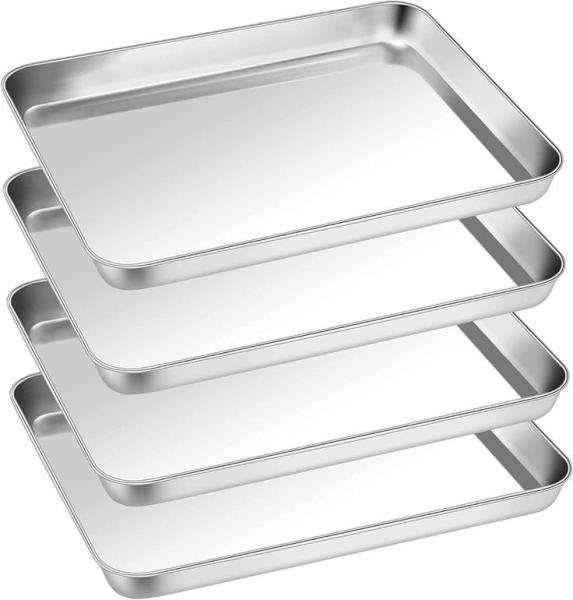 China Durable SS 201 Oven Baking Tray Baking Cookie Sheets Non Toxic factory