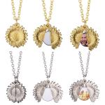 Blank Vintage Sublimation Sunflower Locket Necklace Jewelry For Sublimation