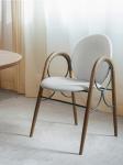 Customized Size Hotel Restaurant Furniture Metal Solid Wood Fabric Dining Chair