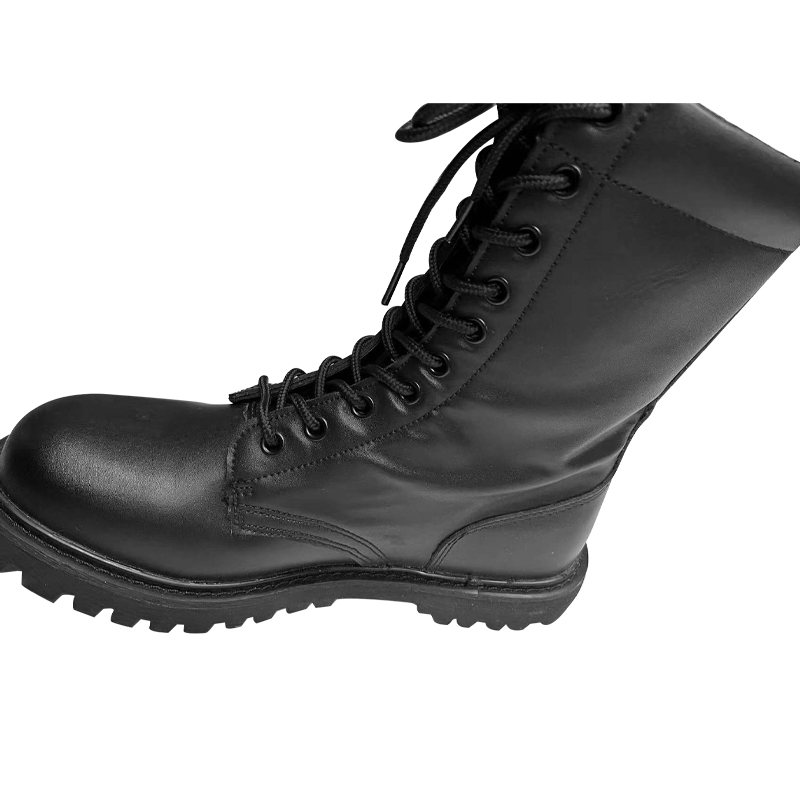 US Size 6.5-12.5 Men's Black Leather Hiker Boots with Durable Canvas and Mesh Lining