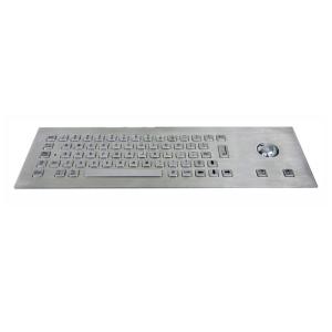 China IP65 Brushed SS Metal Industrial Keyboard With Trackball 64 Keys factory