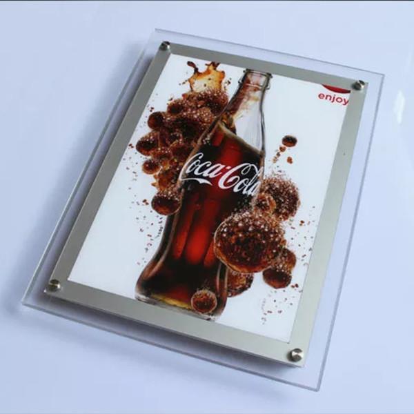 Double Side LED Light Box Display Stand With Stainless Steel Frame Rectangle