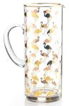 Golden Flamingo Printed Crystal Highball Glasses For Restaurant