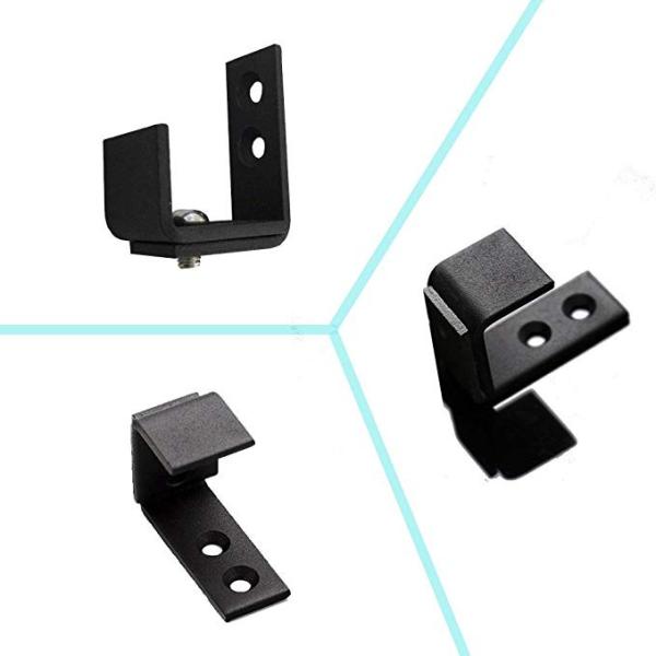 45mm L X48mm H Half Round Black Floor Guide Floor Mount Sliding Barn Door Hardware