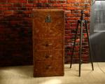Tan Brown Vintage Storage Trunks , Decorative Trunk Chest Top Grain Genuine