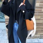 Mid-Length Slim Woolen Coat for Women End Cashmere Coat Standard Thickness
