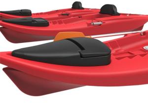 China Red Rotational Molding Kayak Plastic Sit On Top MDPE Kayak With Double Wall Lid Cover Customized Size factory
