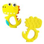 OEM Baby Dinosaur Teething Toys With Pacifier Clip Holder
