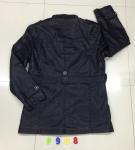 9988 Men's black pu fashion long jacket coat stock