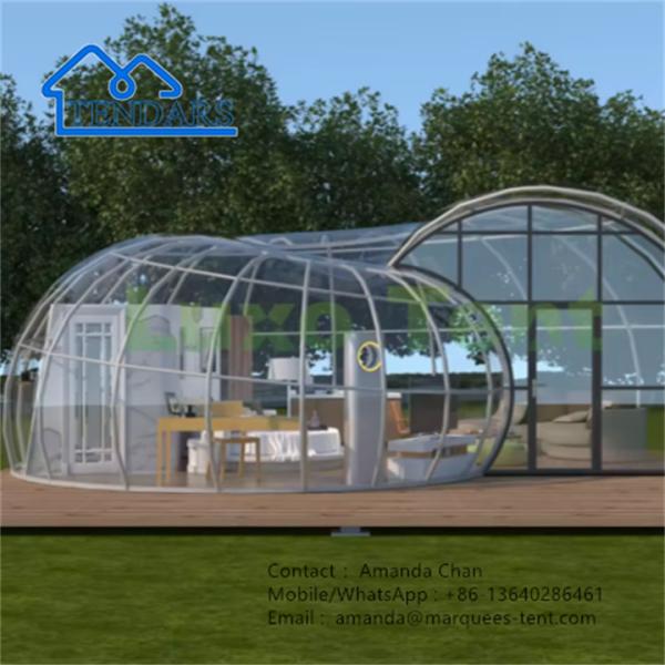 China Luxurious PVDF Glamping Snail Shaped Resort Tent With Bathroom for hotel factory