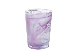 China 350ml Clouding Pink Coloured Glass Tealight Holders Pressed 110mm factory