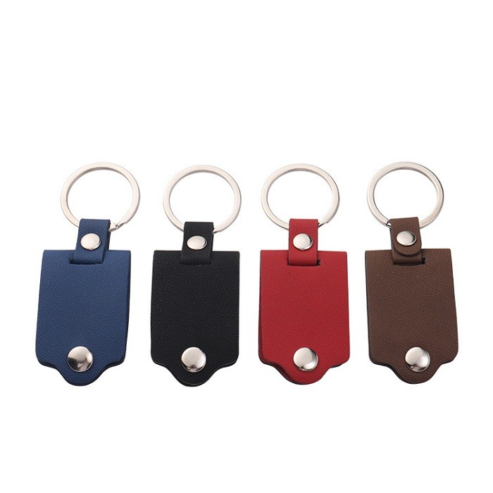 Custom Blank Sublimation Leather Photoframe Keychain Multifunctional DIY Leather Keyrings Photo Hanging Ornaments