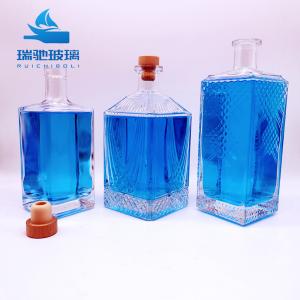 China Custom Square Vodka Wine Glass Bottle Made of Super Flint Glass for Standards factory