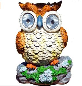 China Polyresin 8 Inches Owl Animal Shaped Solar Garden Lights factory