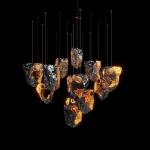 Crystal Volcanic Rocks Large Chandelier Commercial Space Hall Residential Villa