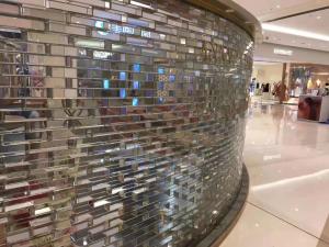 China Mirror Effect Antiskid 80mm Glass Bathroom Window Blocks factory
