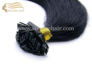 China 22&quot; Double Drawn Keratin Fusion Hair Extensions Flat-Tip for sale - Black Fusion Flat Shape Hair Extensions for sale factory