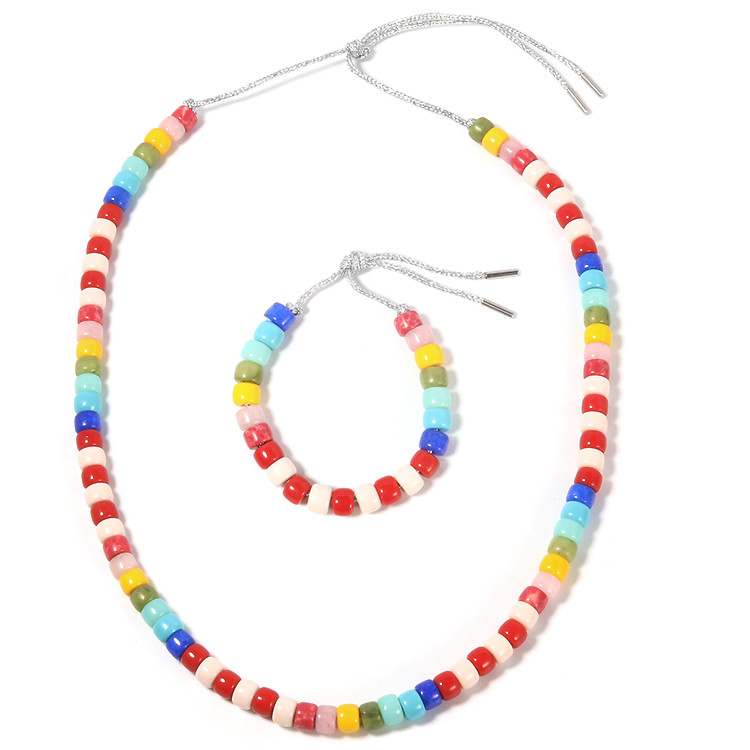 OEM 6*8mm Forte Beads Bracelet , Handmade Rainbow Friendship Stone Bracelet