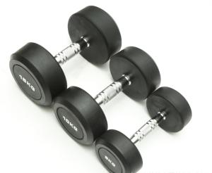China Dumbbells Home Fitness Dumbbells, Round Head Fixed Dumbbells, Gym Covered Rubber Dumbbell factory