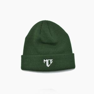 China OEM Unique Green Knit Beanie Hats With Embroidery Pattern on sale