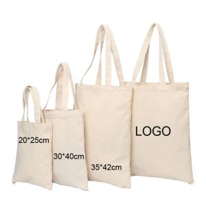 China Cotton shopping bags advertising bag 20*25cm/30*40cm/35*42cm white logo customized factory