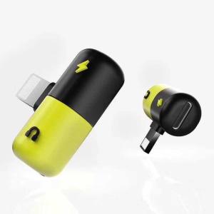Iphone X(s)/XR/Xs Max/8(plus)/7(plus) headphone audio & charge adapter dual 8 pin ports, Iphone lightning USB splitter
