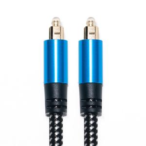 China Toslink Audio Cable Blue Digital Optical Fiber Cable Toslink Cable Aluminum Alloy Metal Shell Nylon Braid factory