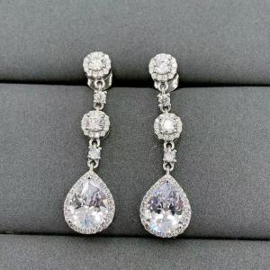 China Pear Shape Full Drop Hypoallergenic S925 Sterling Silver Teardrop Earrings Fine Jewelry factory