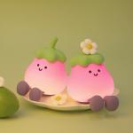 Factory Wholesale Cartoon Soft Silicone LED Night Lights Cute Small Eggplant