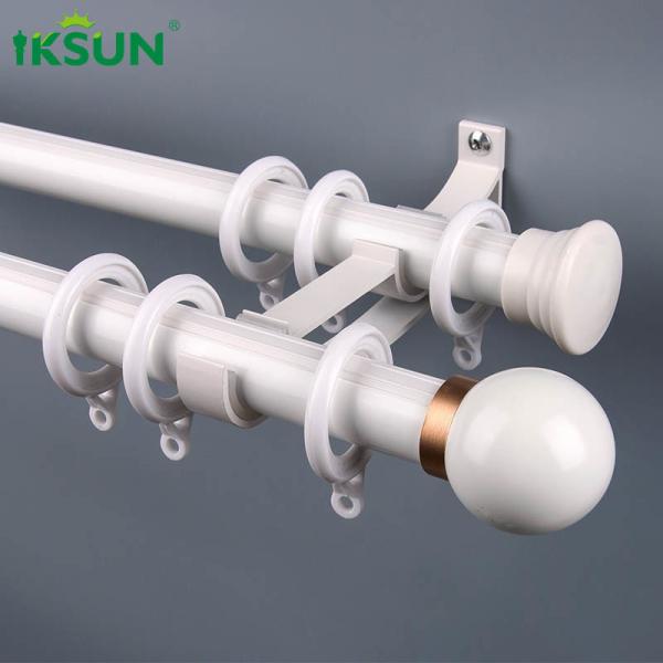 China Anodizing Aluminium Curtain Rod , Double Extendable Metal Curtain Pole factory