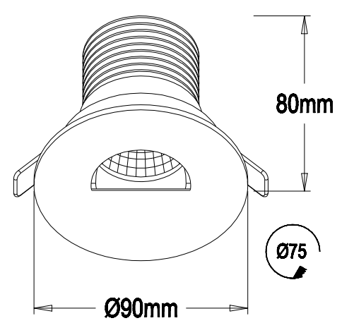 7W 330Lm round shape cut out 75mm Citizen Chip AC100-240V of Led Downlight