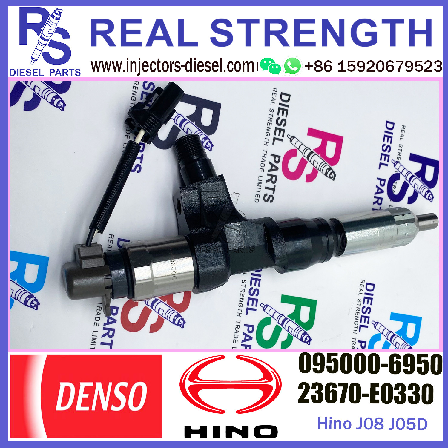 Diesel common rail injector 23670-E0330 9709500-695 095000-6951 095000-6950 for HINO J05C J05D diesel