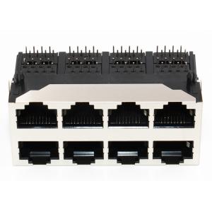 2 * N Multiple RJ45 Sockets Right Angle For Data And Signal Transmissions