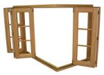 Durable Wood Grain Aluminum Bifold Windows With Nylon Fly Screen Customized Size