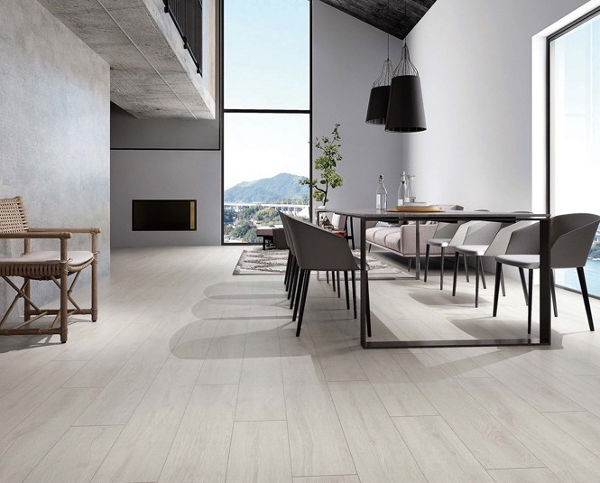Gray And Beige 200x1000mm Wooden Porcelain Strips For Bathroom And Project Antibacterial Indoor Floor Strip