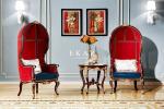 Luxury Wooden Frame Antique Leather High Back Living Room Leisure Arm Chair