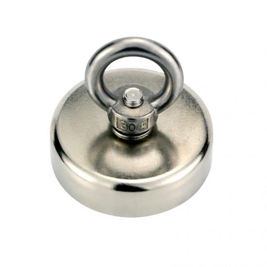 75mm Single Side Fishing Eye Bolt Magnet Neodymium A2 Steel Round