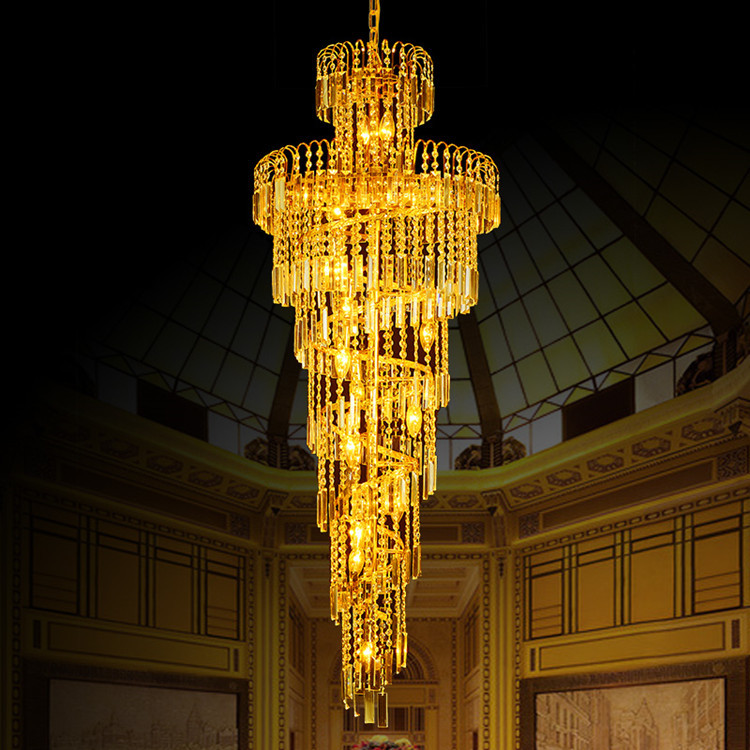 AC265V Wedding Luxury Modern Crystal Pendant Light Metal Electroplating