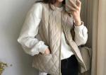 Wadded Ladies Black Vest Quilted Sleeveless Jacket Warm Down 100% Polyester