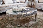 Italian Style Classic Carved Wood Marble Coffee Center Table Living Room