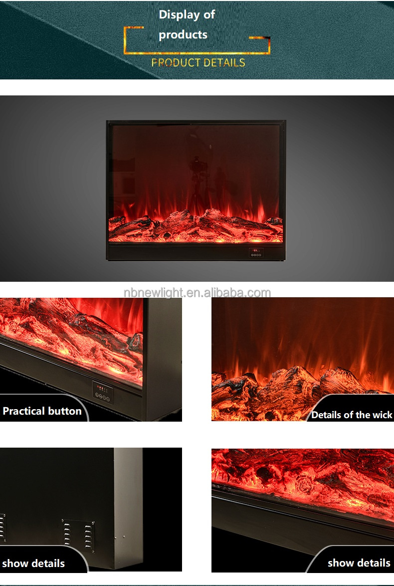 Indoor Villa Heating Fireplace with High Satisfaction Custom Four-Color Remote Control