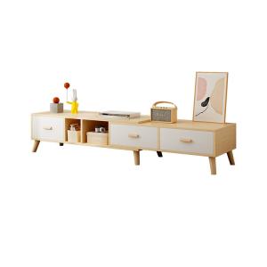 China Extendable Veneer TV Console Cabinet Long Media Console 3 Drawers Simple Style factory