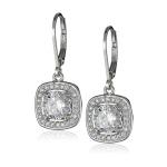 Customized 925 Sterling Silver Jewelry Earrings Round Cubic Zirconia Hoop
